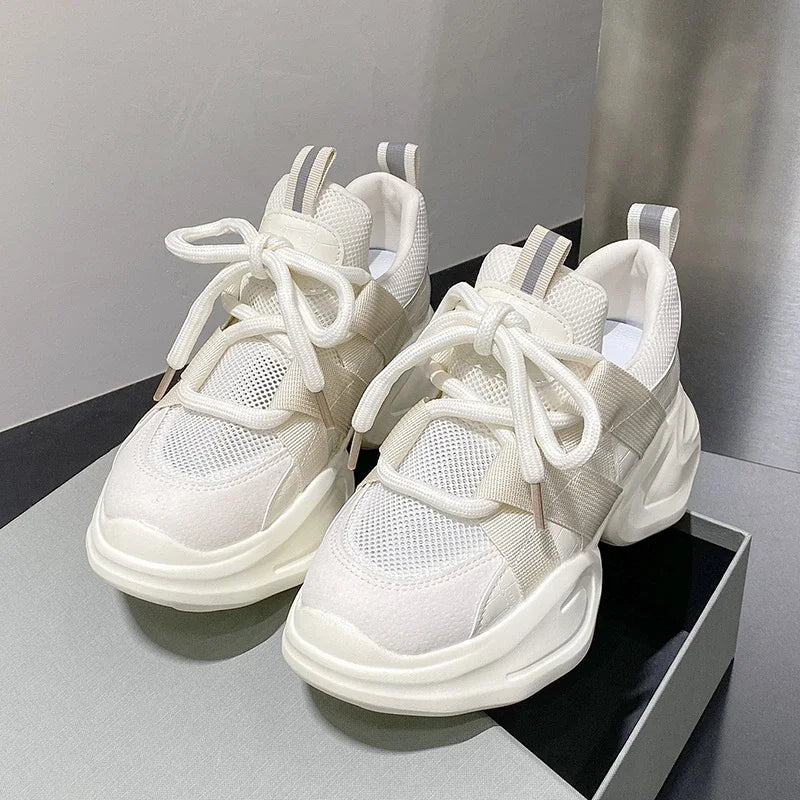 GXMGST Damen Sneaker Atmungsaktiv - PU Material, Flach