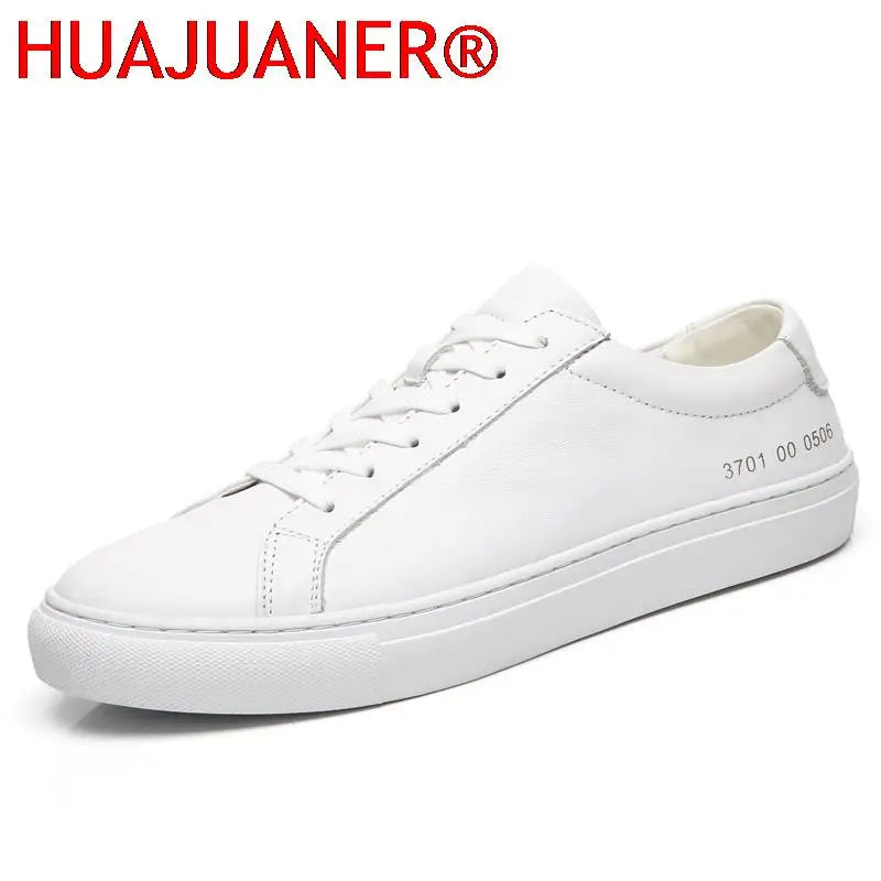Mens Sneakers Genuine Leather Casual Outdoor Shoes Non-Slip Breathable Luxury Brand Footwear Top Quality Handmade White Shoe Men - Golden Bridge Store