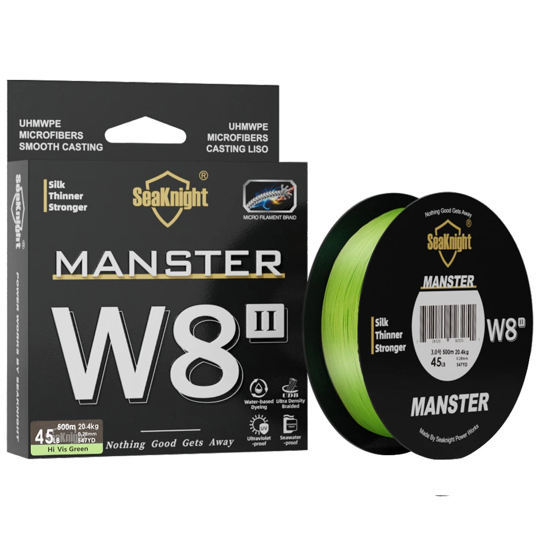 SeaKnight Brand W8 II Series Fishing Line 8 Strands 500m 300m anti-UV anti-saltwater Coating, Multifilament PE Line Braided Wire