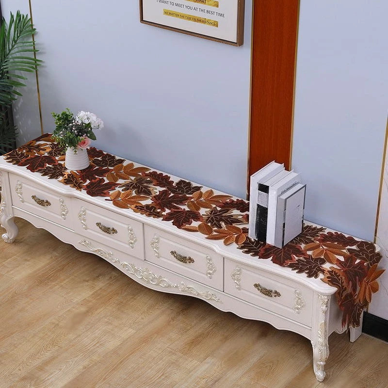 HubeiCraft Ahornblatt Tischläufer - Mehrfarbig Lang 220 cm