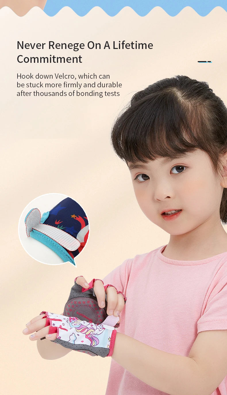 Kids Cycling Gloves Half Finger Skate Child Mountain Bike Bicycle Gloves Sports Gloves for Boys and Girls Children