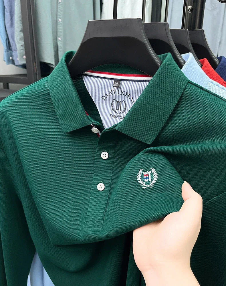 Tricou cu mânecă lungă și brodat Eleganza Polo - Mărimea M, amestec de bumbac