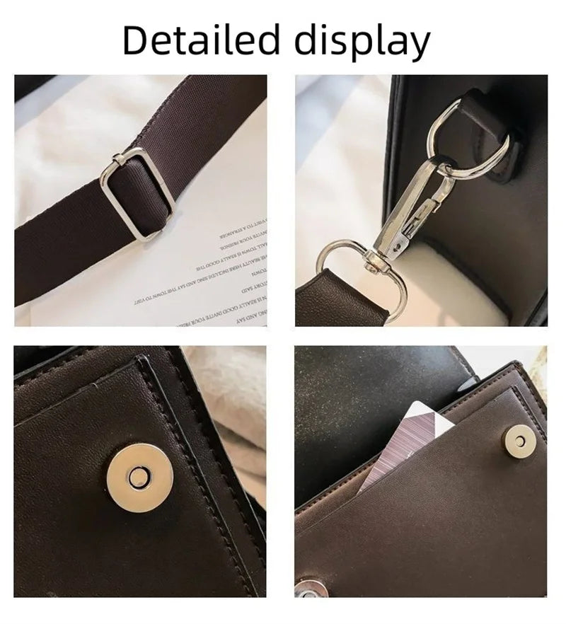 Geantă de umăr pentru femei, geantă de mână, geantă de mână cu un umăr, geantă Crossbody, geantă mică pătrată, geantă la modă, casual, simplă, curea largă, retro, geantă de mână cu un umăr