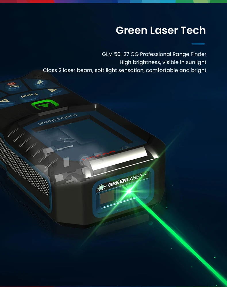 Bosch GLM 50-27 CG Professional Laser Entfernungsmesser 2025 - 50M Elektronisch Messwerkzeuge - Bluetooth App Fernsteuerung Farbiges Display