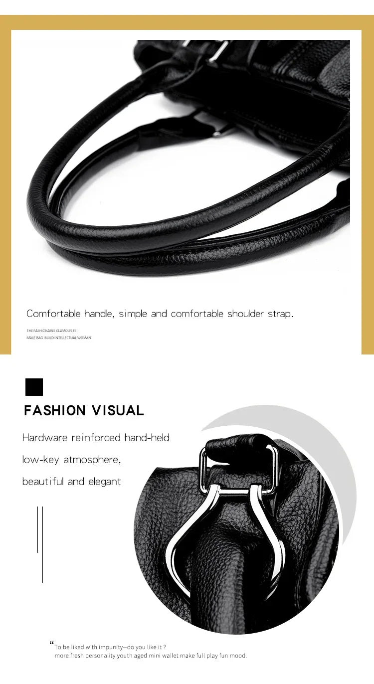 Genuine Brand Tote Bag Luxury Handbags for Women Mom Shoulder Crossbody Hand Bag Designer High Quality Soft Pu Leather Commuting