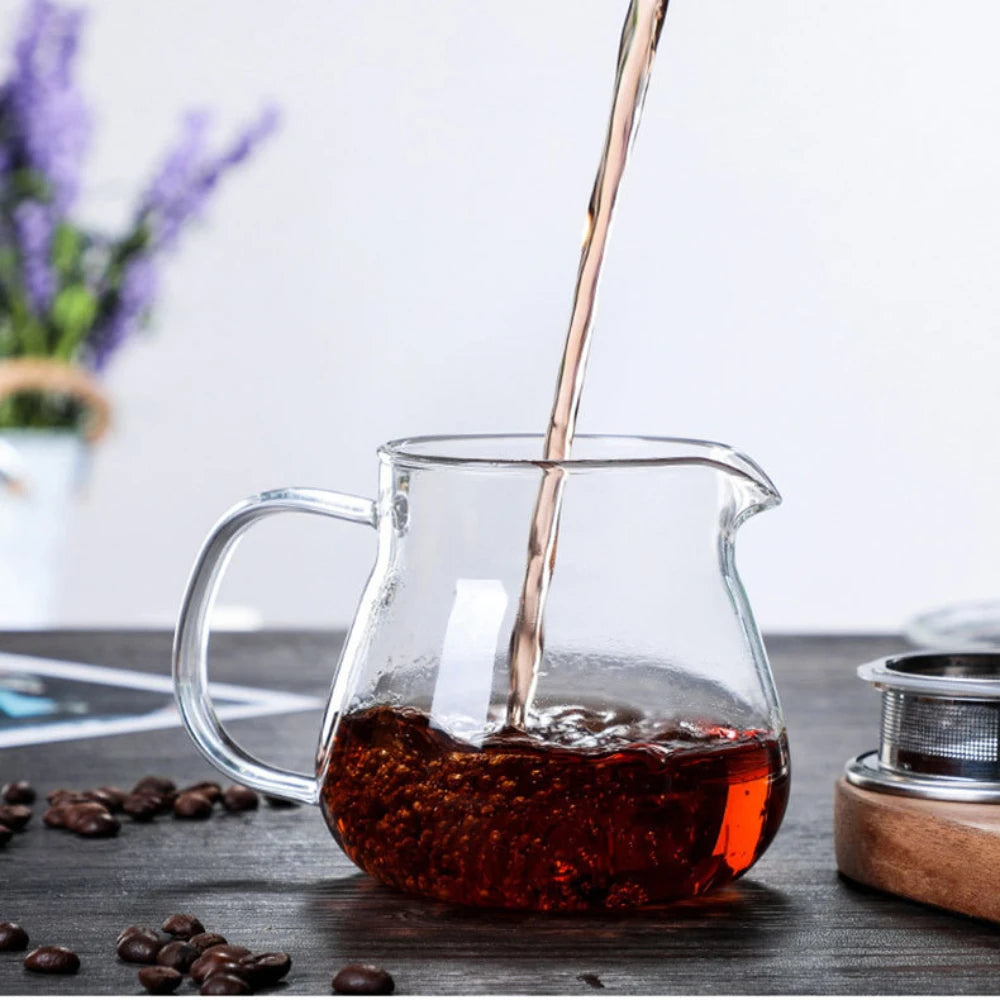 Aihogard Glas Kaffeekanne Hitzebeständig - 450ml Filter