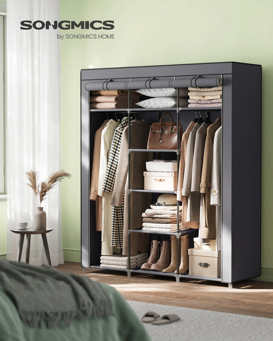 SONGMICS closet foldable wardrobe with clothes rails