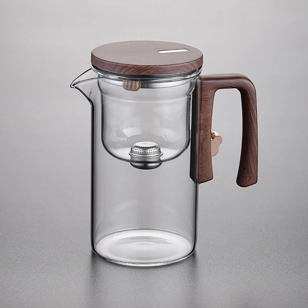 Glass Tea Pot Kettle Infuser 520ML/720ML Teapot Water Separation Inner Magnet One Click Magnetic Switch Tea Filtration Cup Set
