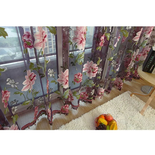 Zhejiang Tüllvorhang Blumen - 100 Prozent Polyester 1 Panel