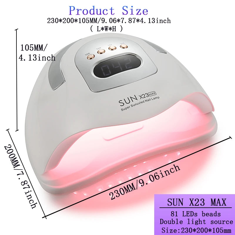 Big Power UV LED Lamp For Nails With 4 Timer Memory Function 81LEDs Lamp For Fast Gel Polish Drying Lamp Nail Equipment