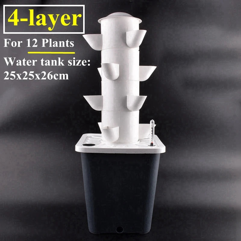 Vertical Hydroponic Tower Greenhouse Garden Indoor Soilless Culture Growing System Vertical Tower Veg Planter Grow Pot Kit