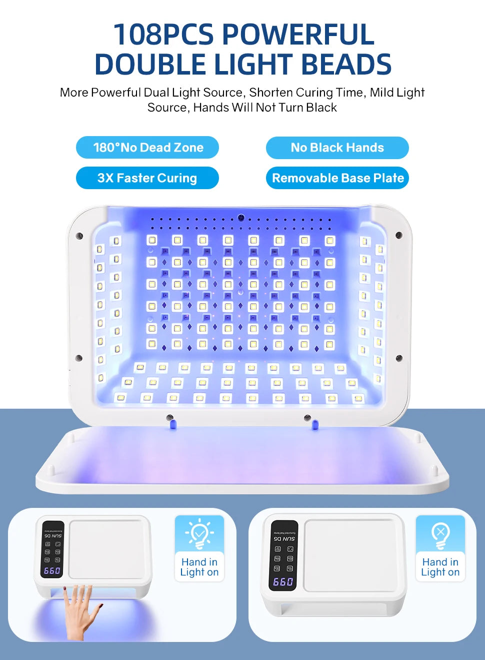 SUND5 UV Lampe 480W Gel Trockner - 108 Blaue 32 Rote