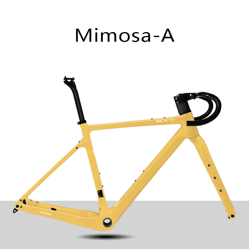 BXT Disc Brake Carbon Gravel Bike Frame 700C/27.5er Max Use 47C/2.1 Tire Carbon Gravel Bicycle Frame Thru Axle Carbon MTB Frame