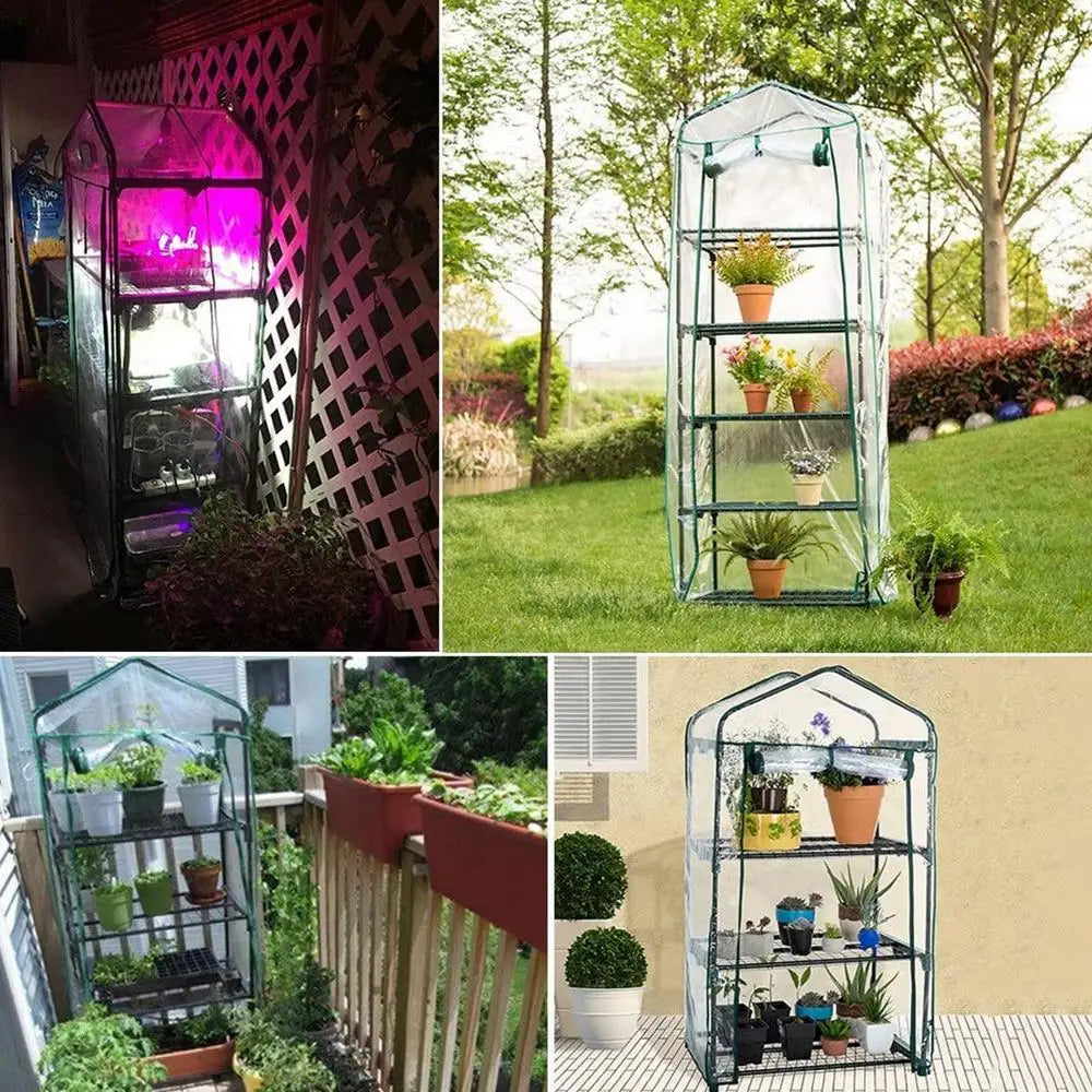 Greenhouse Cover Transparent Rainproof 4-layer PVC Cover Mini Greenhouse Replacement Cover for garden home