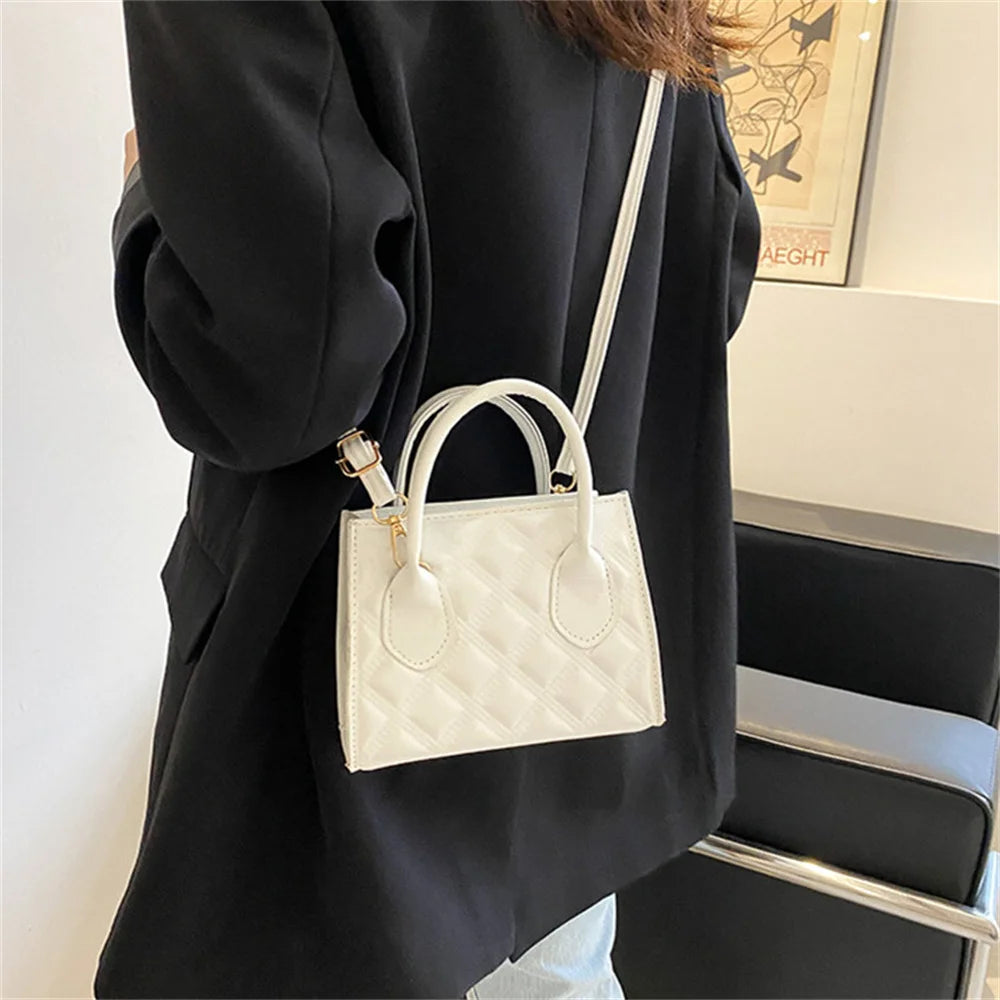 Fashion Shoulder Crossbody Bag For Women Solid Colour Pu Leather Simple Female Daily Bag Casual Handbag Purse Clutches