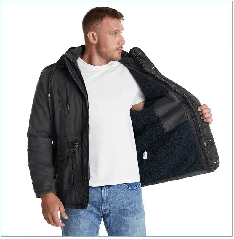 Herrenjacke Lammfleece - Größe L, Gewicht 1,2 kg Baumwolle