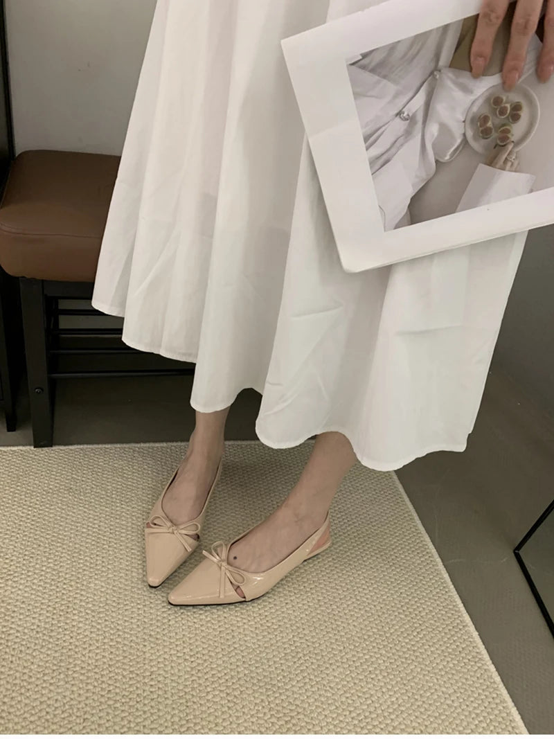 Summer Fashion Butterfly-knot Women Sandals Shallow Slip On Slingbacks Ladies Casual Dress Street Style Flats Shoes