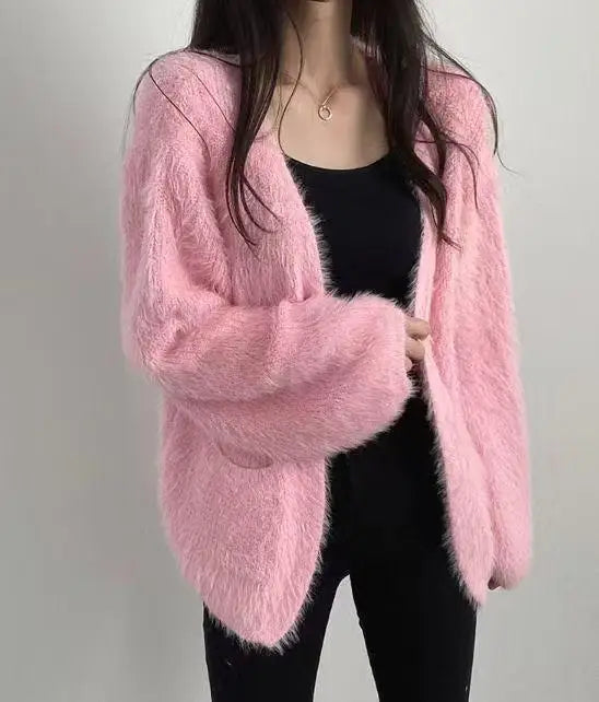 Fuyubetter V-Ausschnitt Strickjacke - Größe M, Gewicht 120–220 g/m²