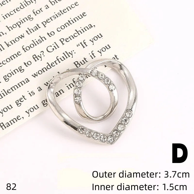 Metal Ring Waist Button Scarf Button Fashion Corner Hem Waist Knotted Brooches Women T-shirt Fixed Buckle Girl Decor Accessories