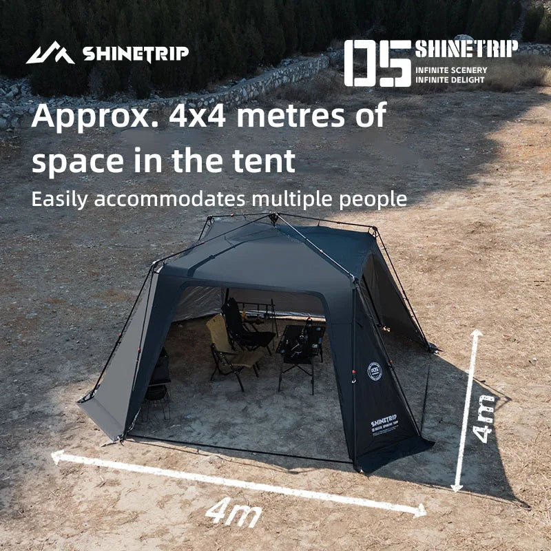 ShineTrip05 Series Oversized Quick Build Waterproof Silver Coated Canopy Sunproof Camping Auto Dome