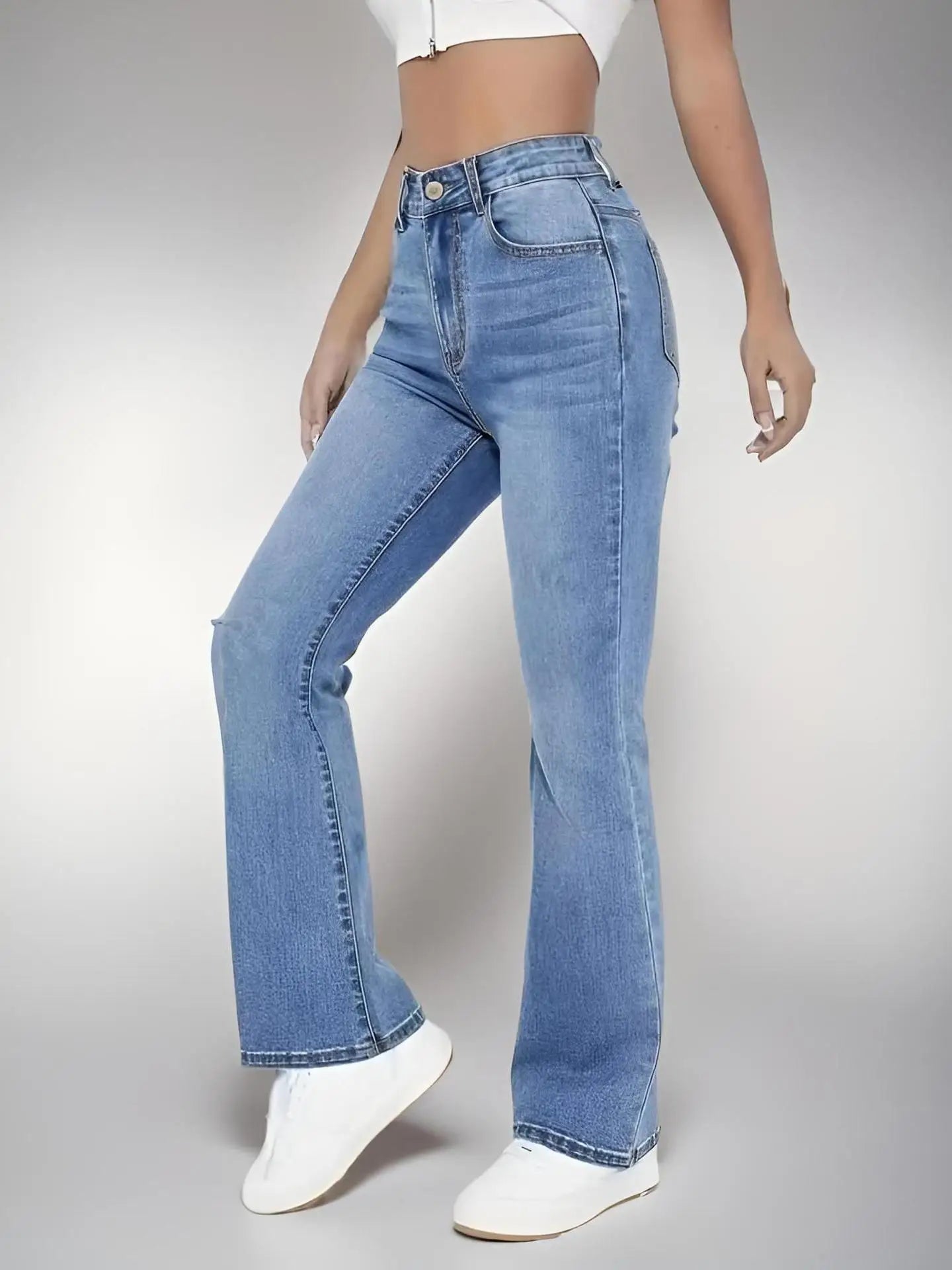 Blugi ModaLina Slim cu talie înaltă - Denim slim 28-34
