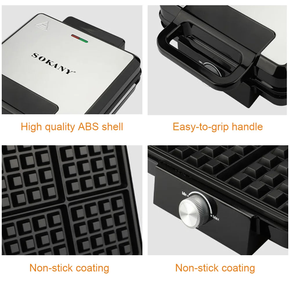 Mini Waffle Maker 1500W Kitchen Cooking Appliance 220V Electric Nonstick Waffle Making Machine for Kids Breakfast Dessert Pot
