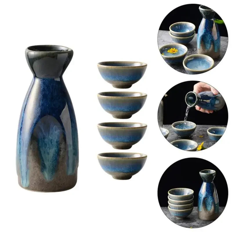 Sake Set Japanese Ceramic Cups Cup Traditional Serving Japan Bottle Saki Pot Decanter Winehot Sets Set Coldholders Warmer