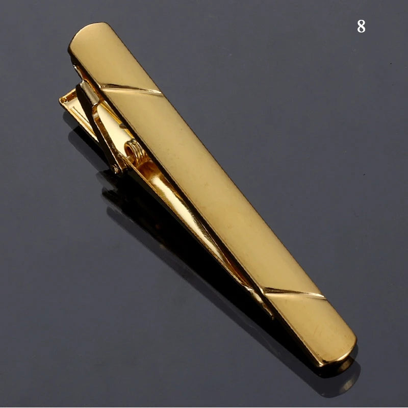 Men Jewelry Pin Clasp Necktie Clip Fashion New Hot-selling Metal Gold Tie Clip Business Formal Wear Groom Wedding Decoration