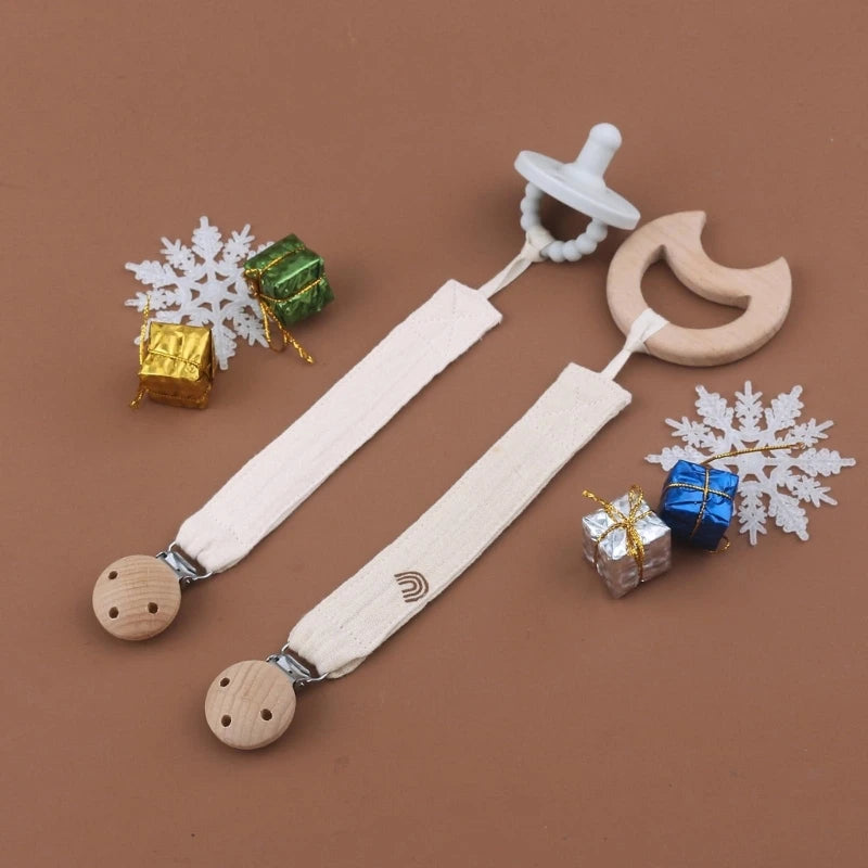 Baby-Schnullerclips 2025: Soft-Cotton Chain-Holder - Baby Shower Collection