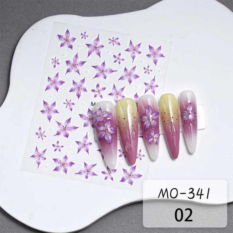 Super Sparkling 3D Butterfly Nail Stickers Auroras Shell Butterfly Elegant Nail Charms Self Adhesive Sliders For Manicure Decals