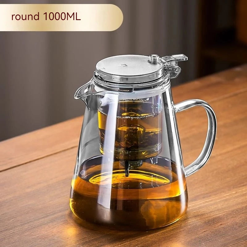 GIANXI Glass Teapot And Pot Household Tea Set Teapot Heat-resistant Tea Water Separation Filter Flower Teapot Glass Teapot