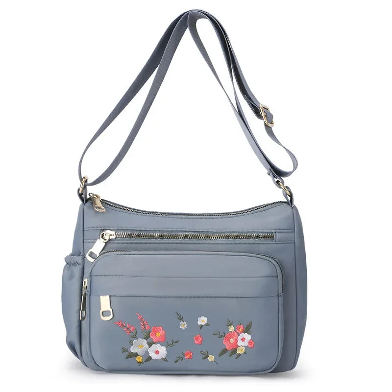 Umhängetasche 2025: Casual Crossbody Backpack Ladies - Oxford Cloth Fashion Embroidery Flower Travel Collection