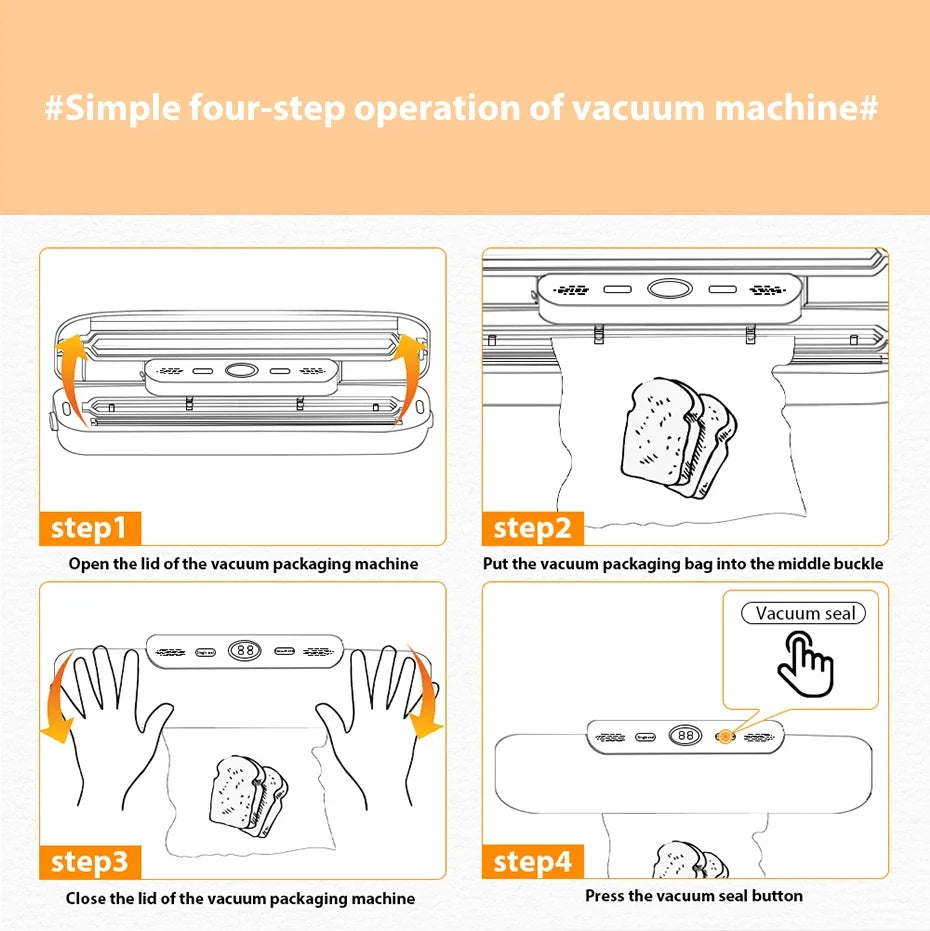 Portable Vacuum Sealer Package Machine Food Vacuum Sealer With Free 10pcs Vacuum bags Household Vacuum Food Sealing preservation