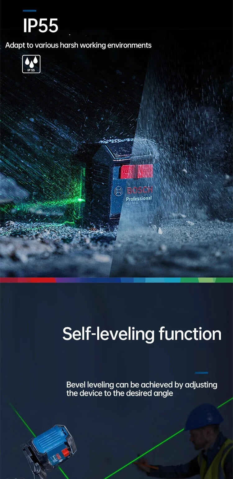 Bosch Level High-precision Strong Light Thin Line GLL50GCross-line Laser Automatic Leveling