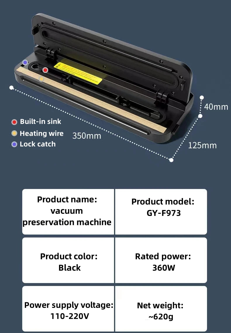 Einfache Bedienung Vakuum Versiegelungsmaschine Mit Beutel Aufbewahrung Luft Versiegelung Maschine Lebensmittel Versiegelung Lebensmittel Konservierung System Mit Vakuum Beuteln