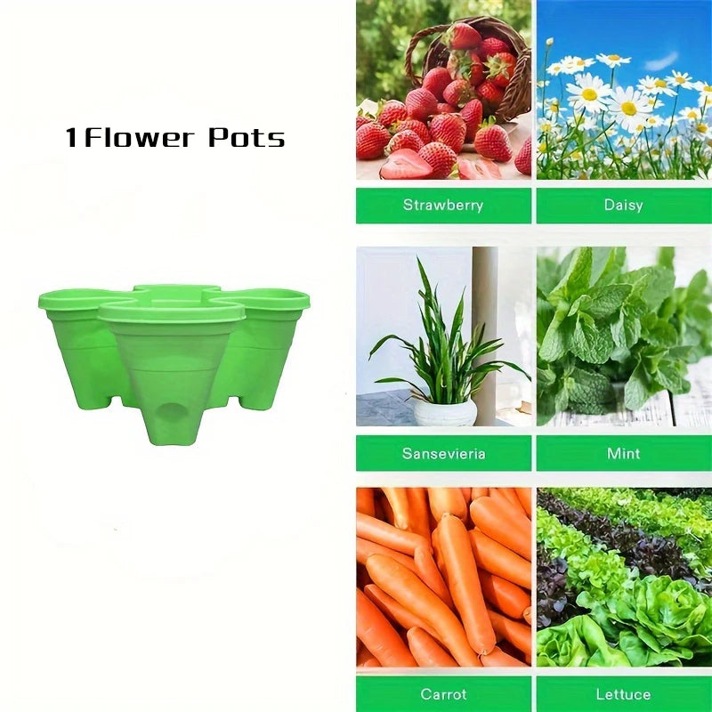 Vertical Plantation Tower Style Garden, Stackable Herb Garden Plantation, Vegetable Planting Pot, Petal Shaped Flower Pot