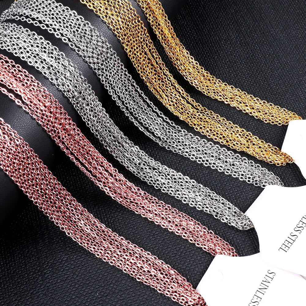 Coliere din oțel inoxidabil 2025 - LUXUSTEEL 10 buc/lot 2 mm/1 mm în formă de O, link-uri cubaneze DIY