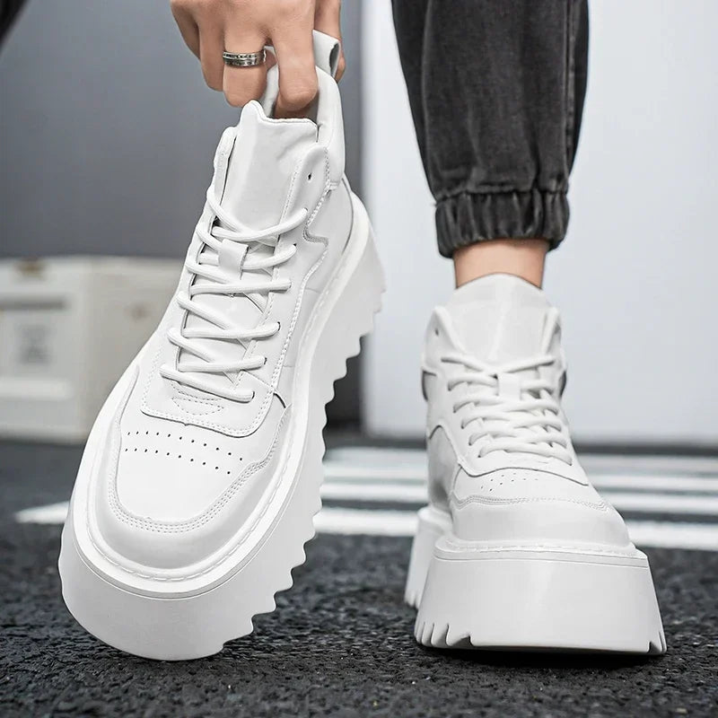 Nova Runner High Top Leder Komfort- Plateau 3cm Größe 42-46