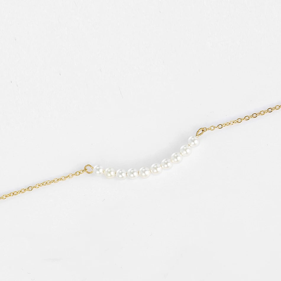 Imitation Pearls Pendant Chokers Necklace Women Gold Color Stainless Steek Necklace Christmas Gift Wholesale dropshipping