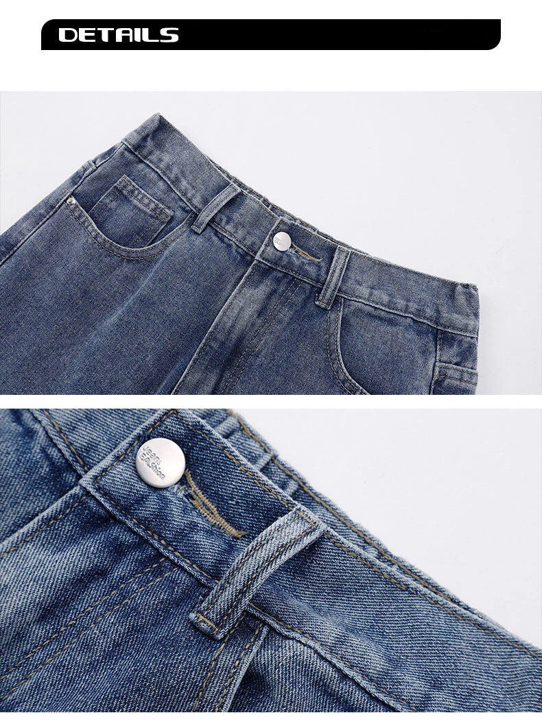 KFashion Classic Gerade Jeans - Weites Bein Einfarbig Blau