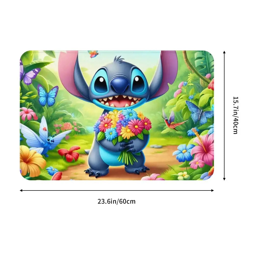 Custom Cartoon Stitch Floor Door Kitchen Bathroom Mat Anti-Slip Outdoor Doormat Bedroom Balcony Entrance Rug Carpet Footpad