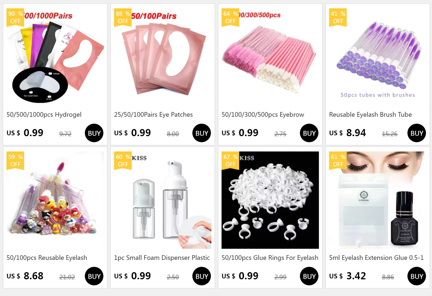 LashPro Pads Wimpern Patches - 50 200 500 Stück Papier