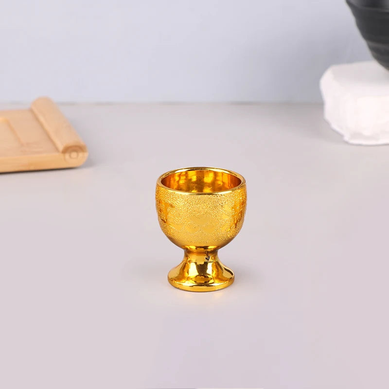 Wine Kettle Coffee Pot Set Vintage Wine Glasses Jug Exquisite Tea Pot Golden Teapot Household Classic Temple Offering Cup