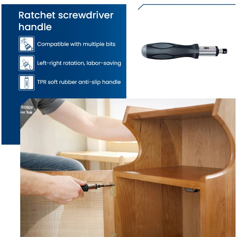 Bosch 38Pcs Electric Screwdriver Kit 1/4 Inch Drive Socket Ratchet Torque Wrench Set Screwdriver Bit Quick Spanner Repair Tools