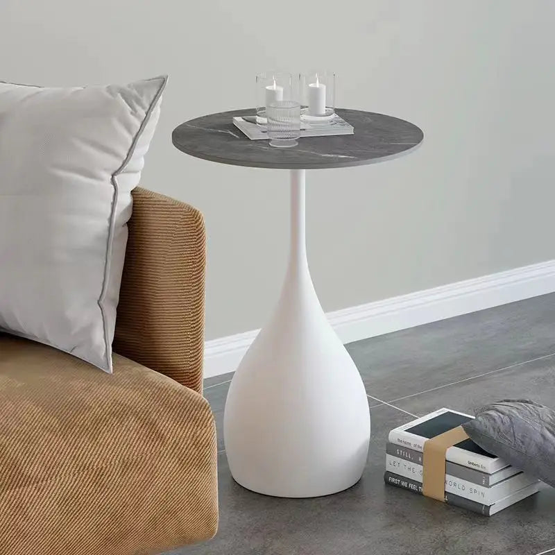 Simple Modern Tea Coffee Table Living Room Household Round Balcony Coffee Table Combination Creative Apartment Sofa Side Table