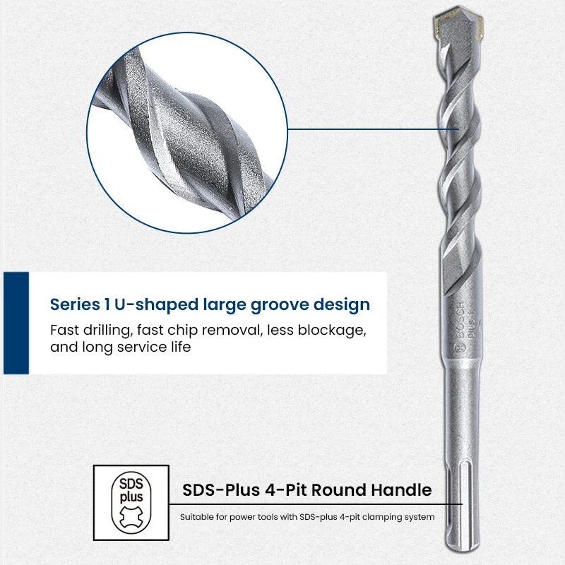 Bosch SDS Plus Rotary Drill Bits 10pcs Diameter 6mm Round Handle 4-Pit Tungsten Carbide Electric Hammer Drill Accessories