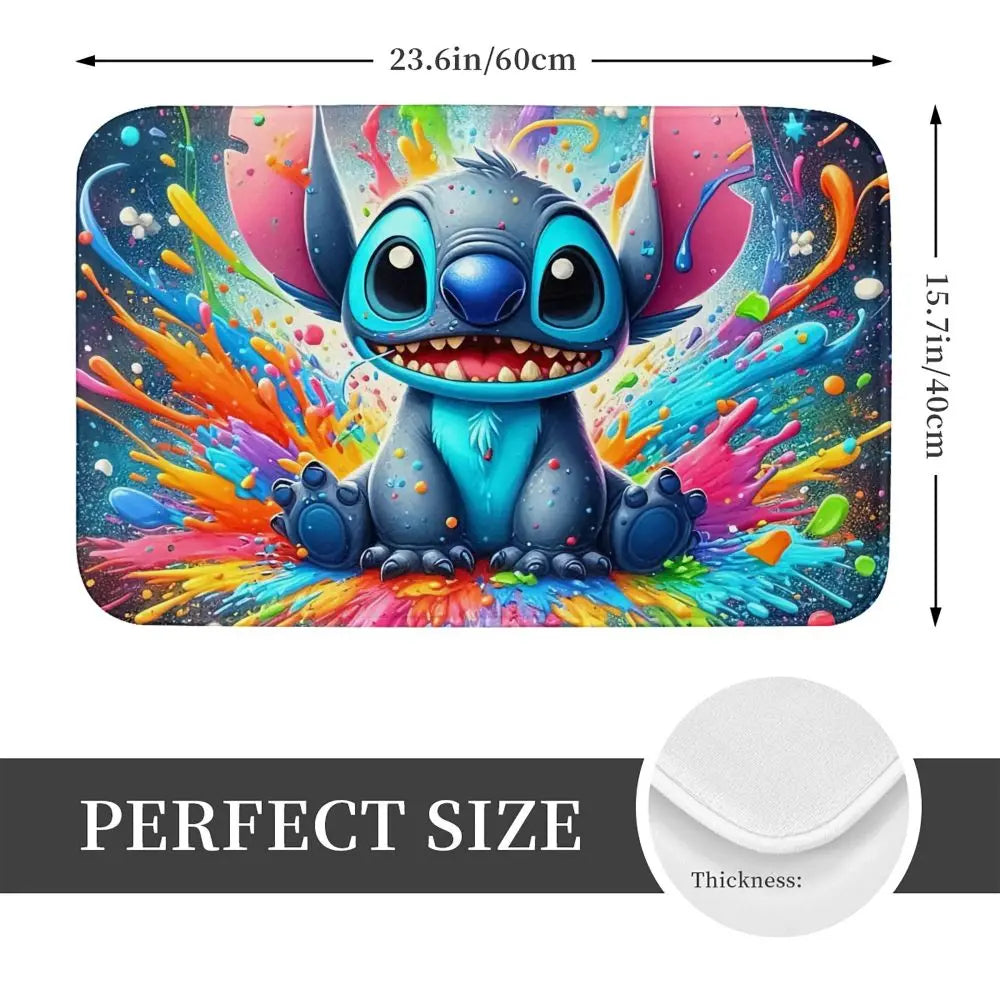 Custom Cartoon Stitch Floor Door Kitchen Bathroom Mat Anti-Slip Outdoor Doormat Bedroom Balcony Entrance Rug Carpet Footpad
