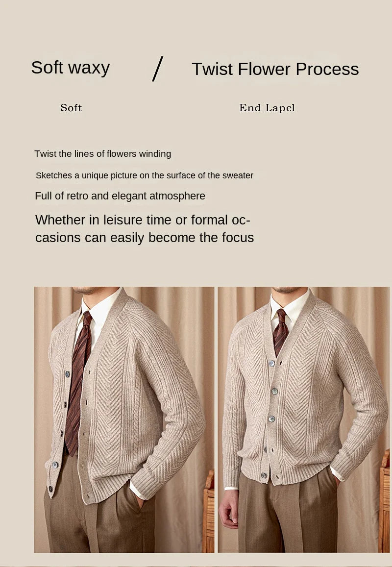 Heritage Vintage Wollcardigan V-Ausschnitt - Slim, Warm LXL