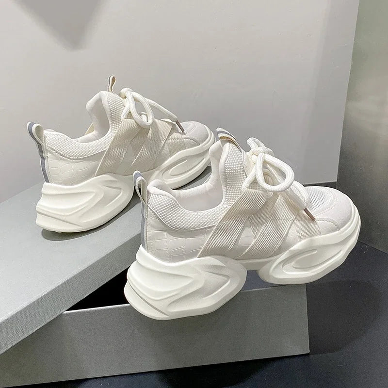 GXMGST Damen Sneaker Atmungsaktiv - PU Material, Flach