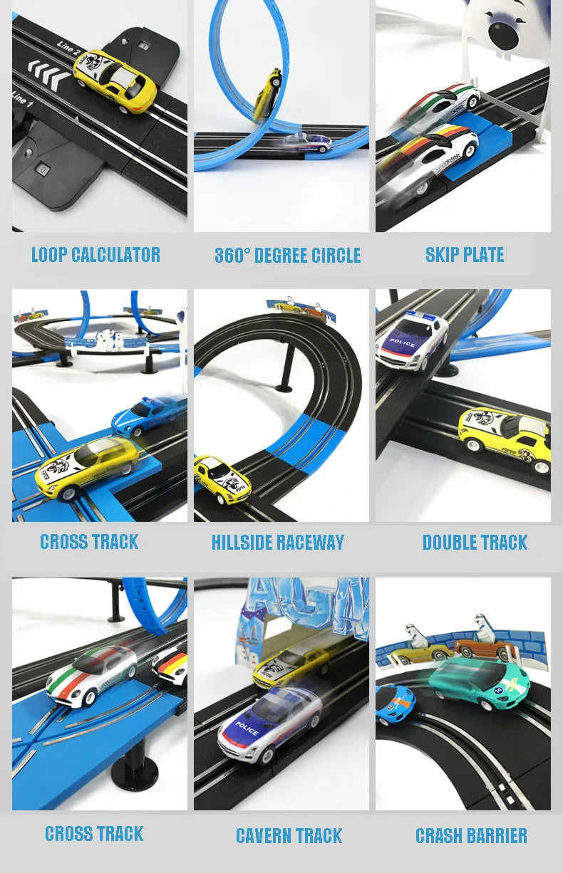 Railway Track Toy Set Racing Track Electric Double Remote Control Car Interactive Autorama Circuit Voiture Toy For Boy Children